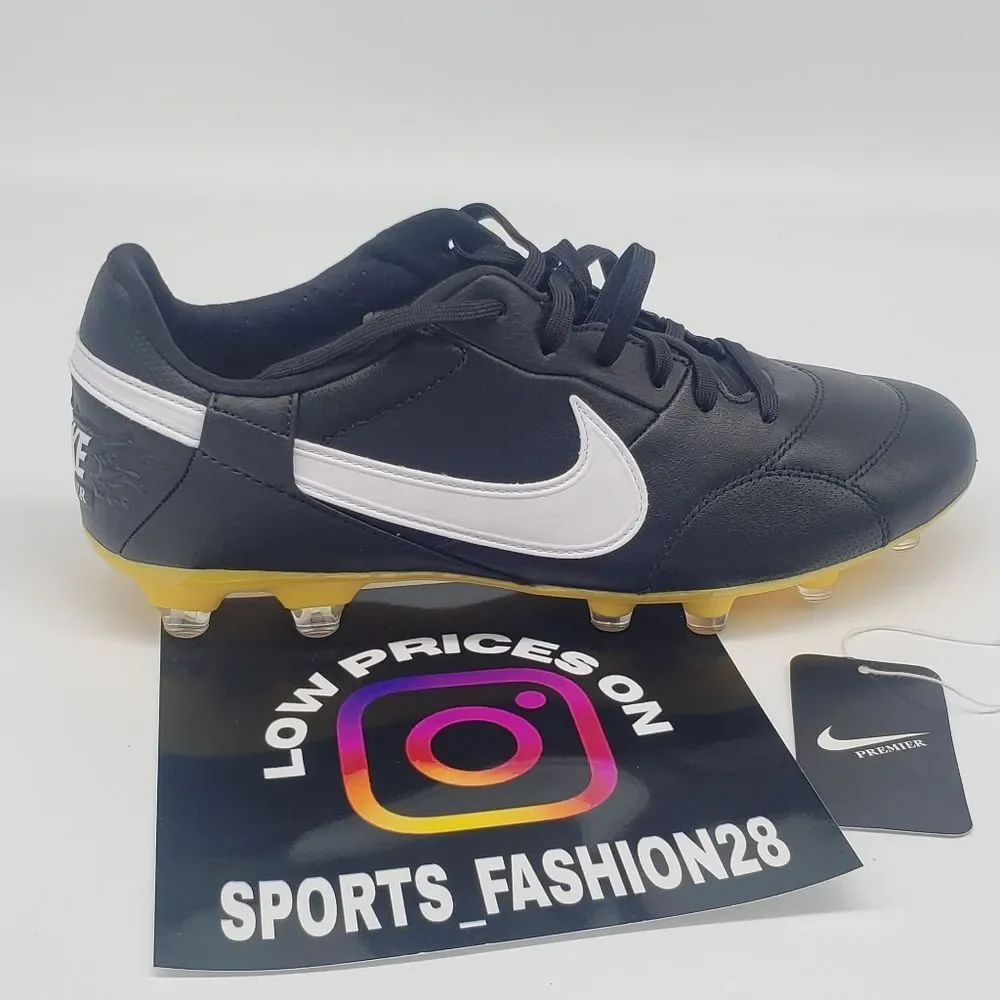 Nike Premier III FG Soccer Cleats Black White-Amarillo AT5889-005 Men’s Size 7Y